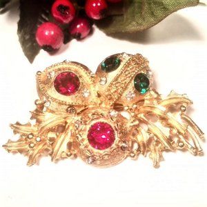 Unique Beautiful Vintage Christmas Brooch LIKE NEW